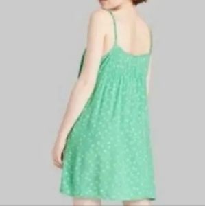 Wild Fable Dress Sleeveless Green Floral Two Pockets Baby Doll Print size S